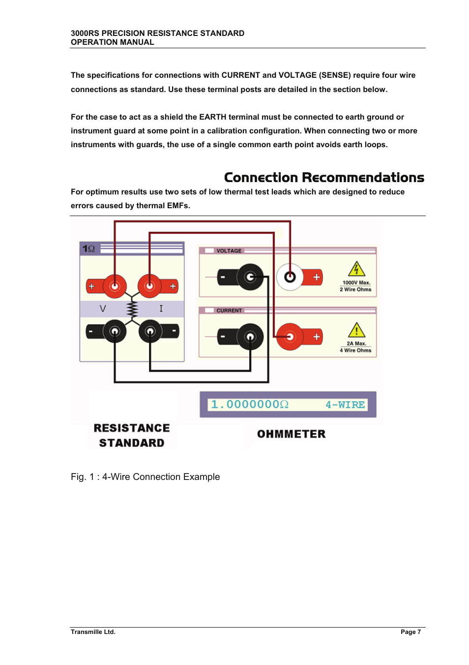 Connection recommendations | Transmille 3000RS User Manual | Page 8 / 11