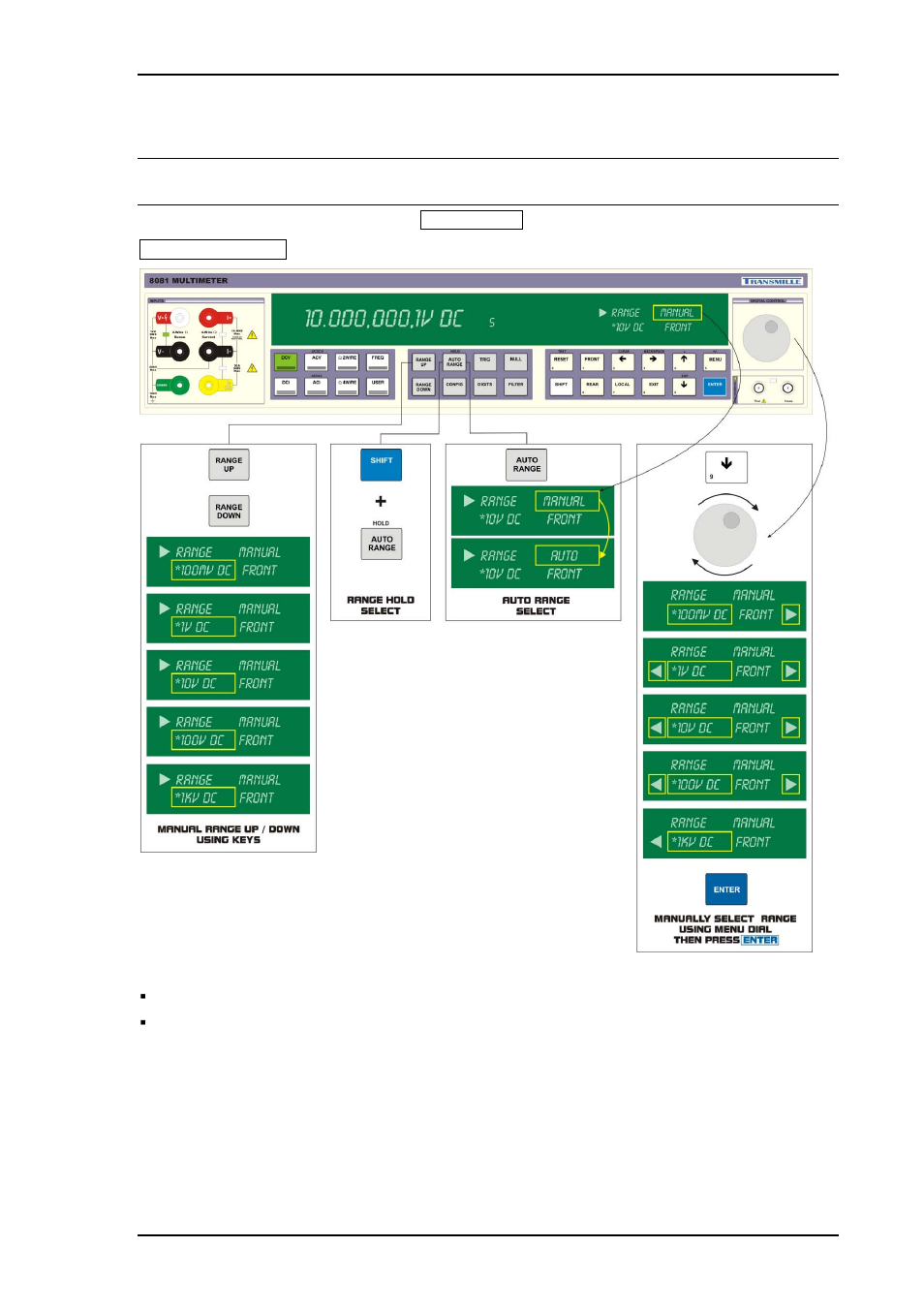 Operating the multimeter | Transmille 8000 Series User Manual | Page 29 / 71