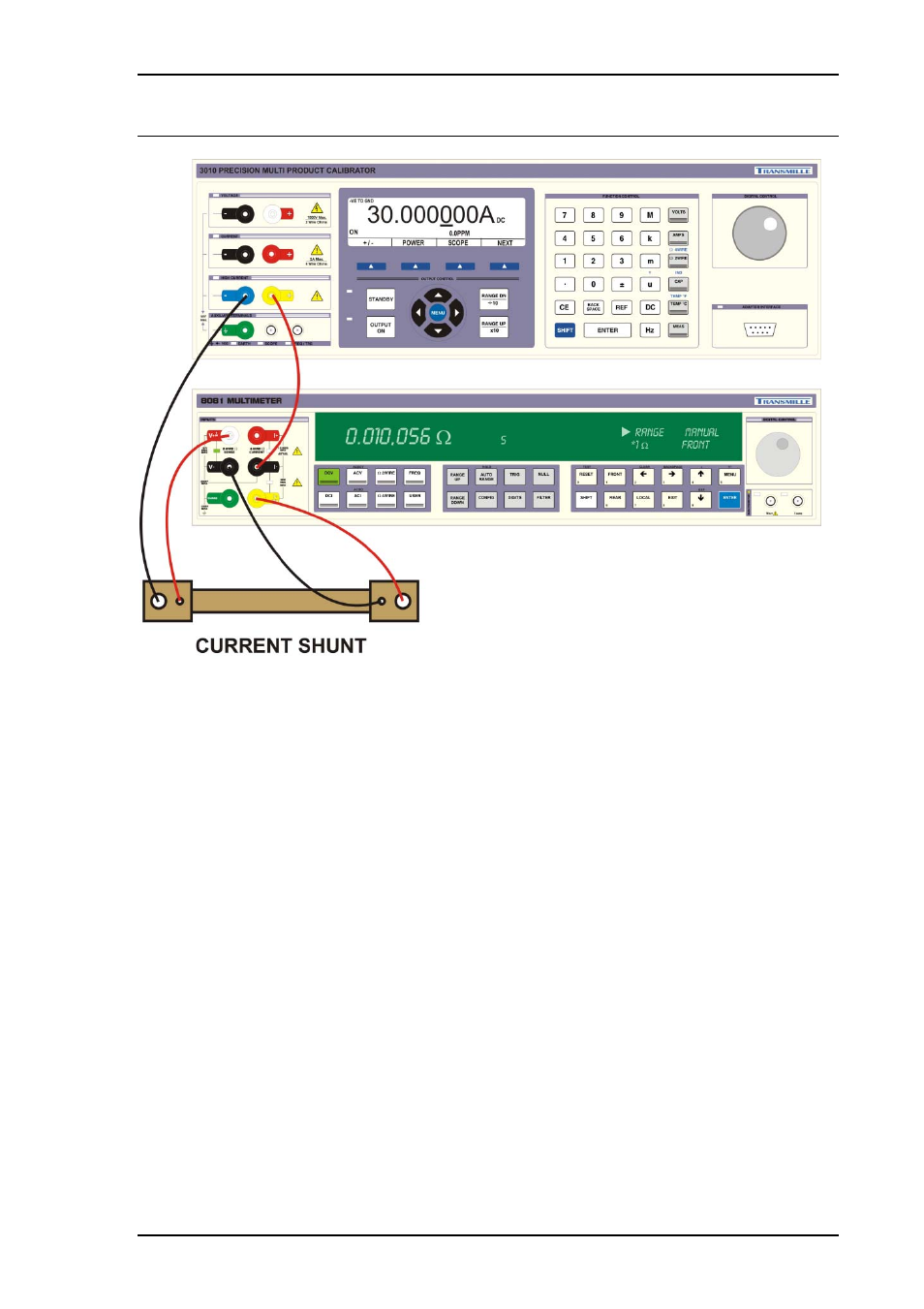 Shunt measurement : connection diagram (option) | Transmille 8000 Series User Manual | Page 56 / 71