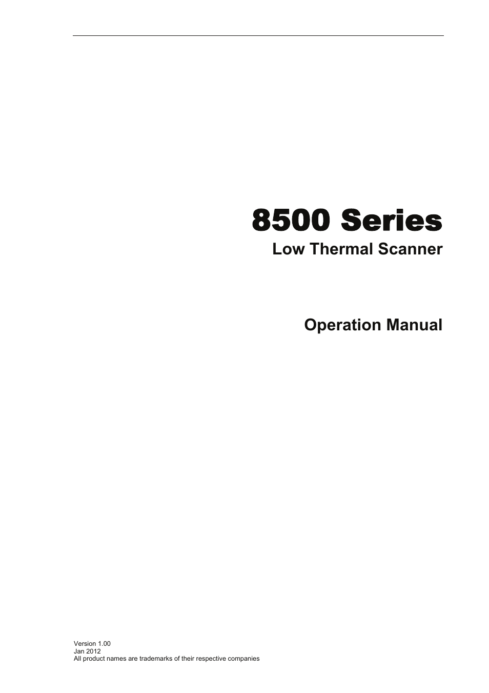 8500 series, Low thermal scanner operation manual | Transmille 8500 User Manual | Page 2 / 14