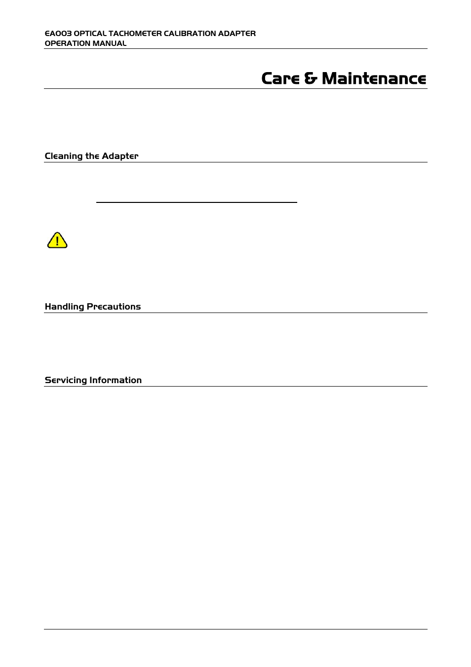 Care & maintenance | Transmille EA003 User Manual | Page 9 / 12