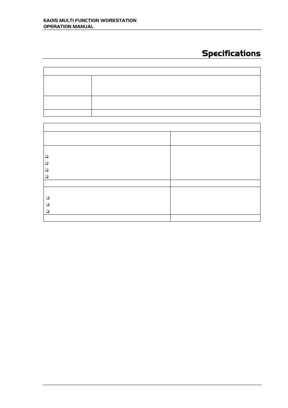 Specifications | Transmille EA015 User Manual | Page 18 / 19