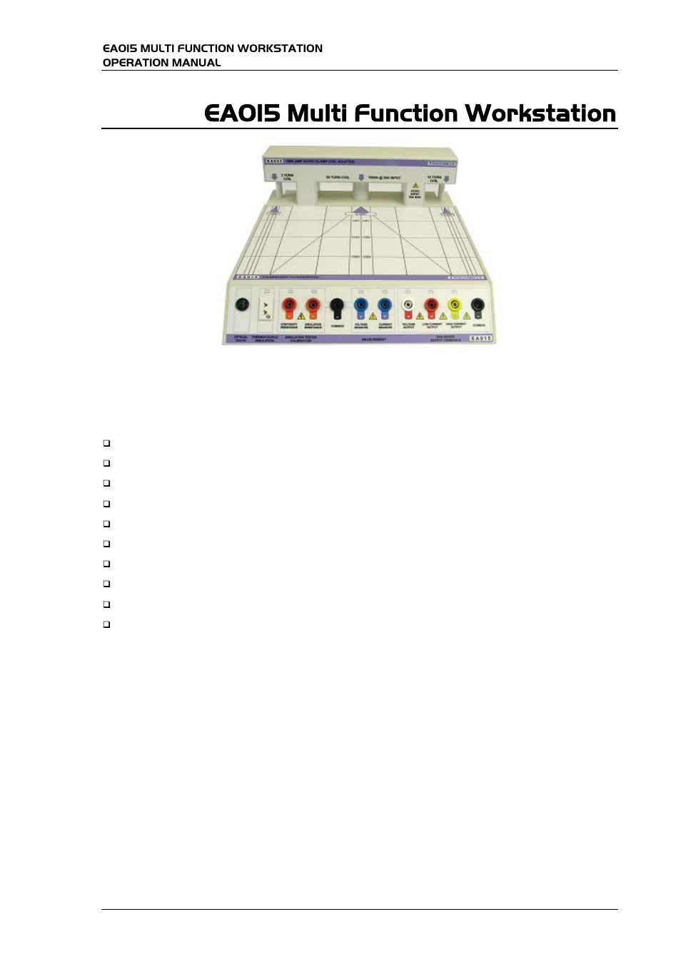 Ea015 multi function workstation | Transmille EA015 User Manual | Page 5 / 19