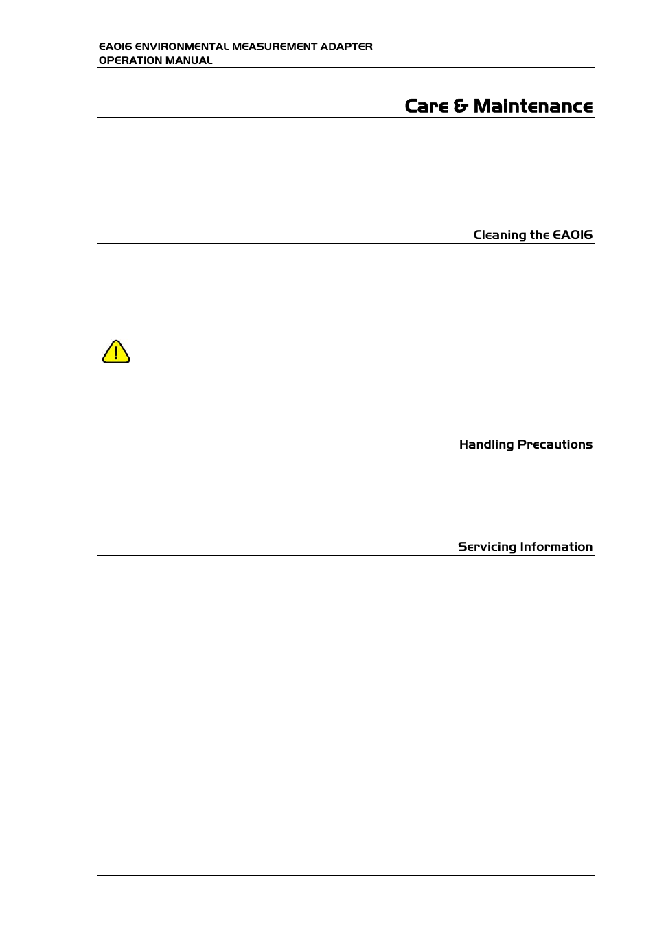 Care & maintenance | Transmille EA016 User Manual | Page 12 / 12