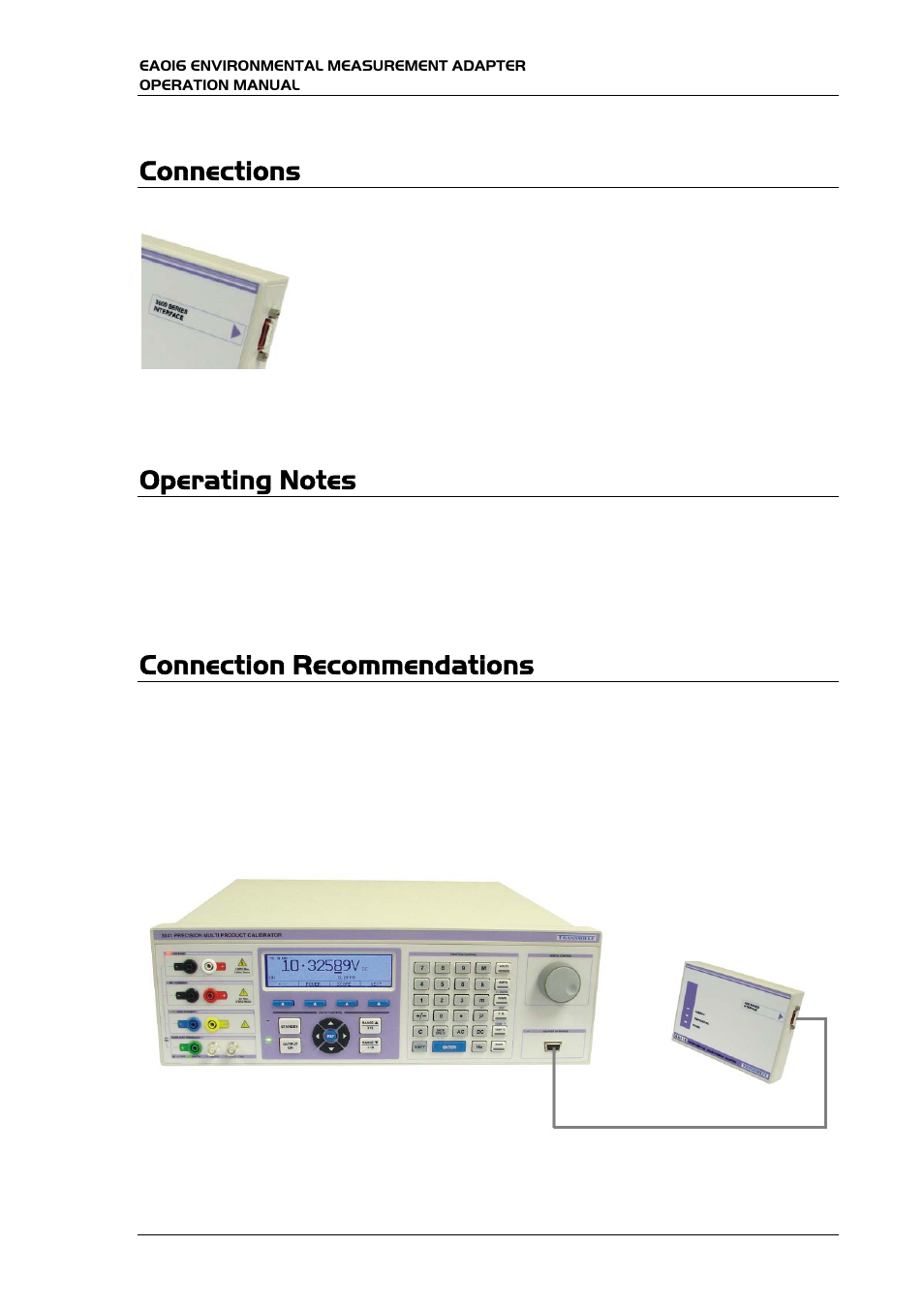 Connections, Connection recommendations | Transmille EA016 User Manual | Page 7 / 12