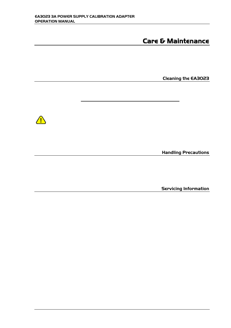 Care & maintenance | Transmille EA3023 User Manual | Page 12 / 14