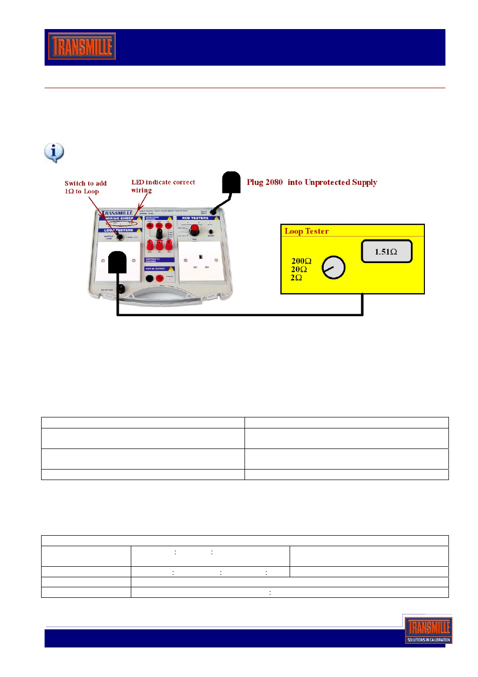 Testing 16, Edition instruments, Testing a loop tester | Transmille 2080 User Manual | Page 5 / 5