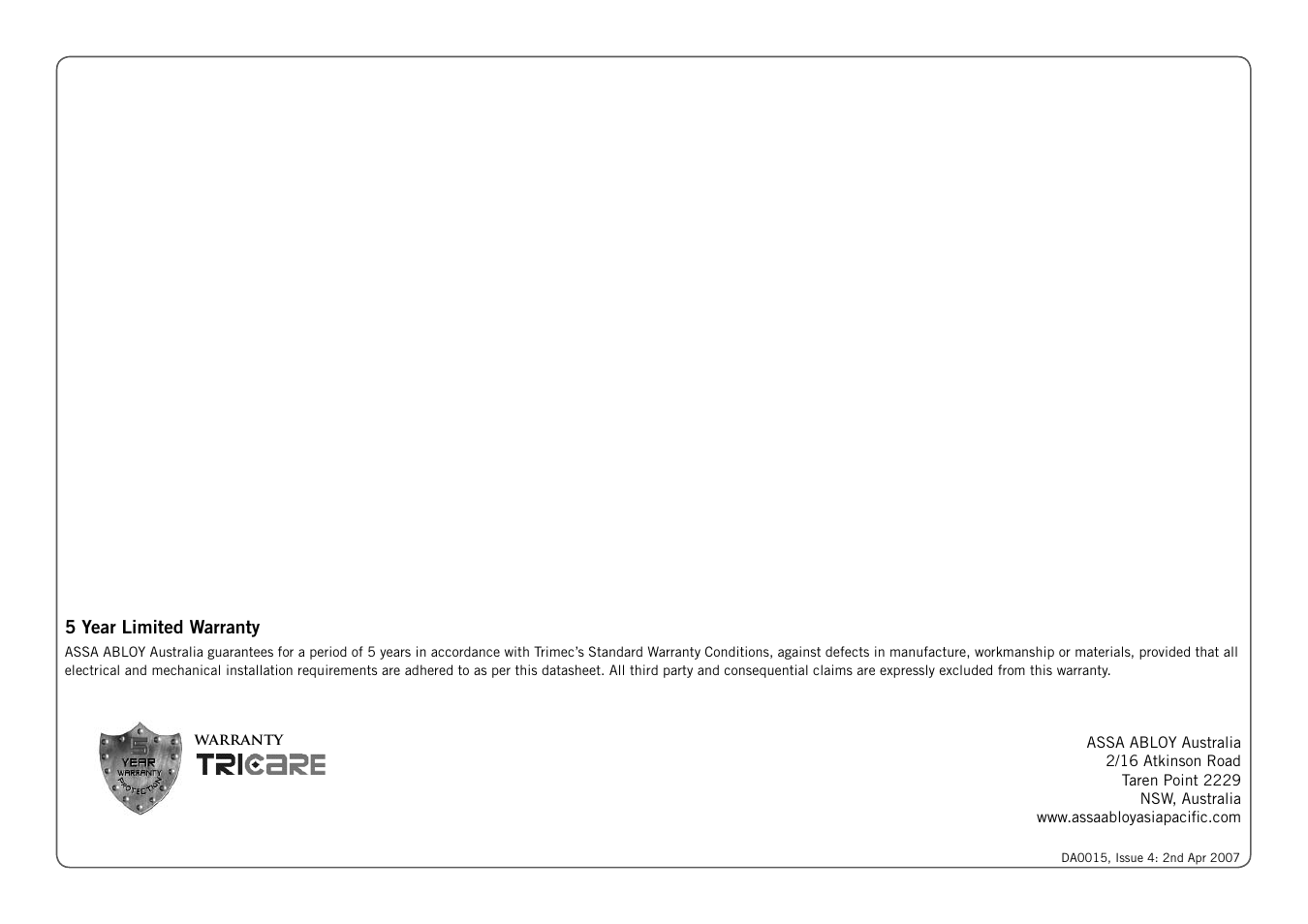 Trimec EL110 Electric Cabinet Lock User Manual | Page 2 / 2