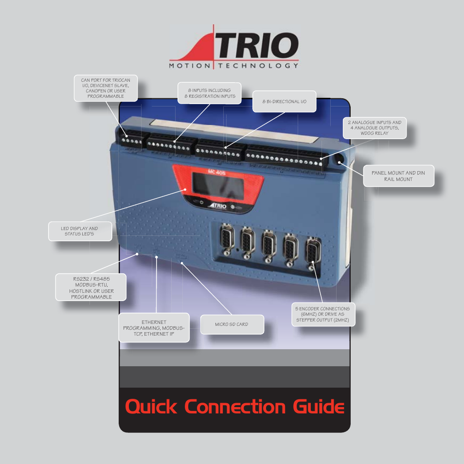 Trio Motion Technology MC405 User Manual | 8 pages