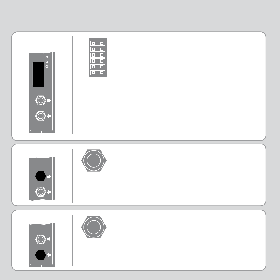 Connector (tx), Registration connector, Connector (rx) | Sercos fi bre-optic receive, 9mm fsma | Trio Motion Technology PCI 208 User Manual | Page 10 / 20