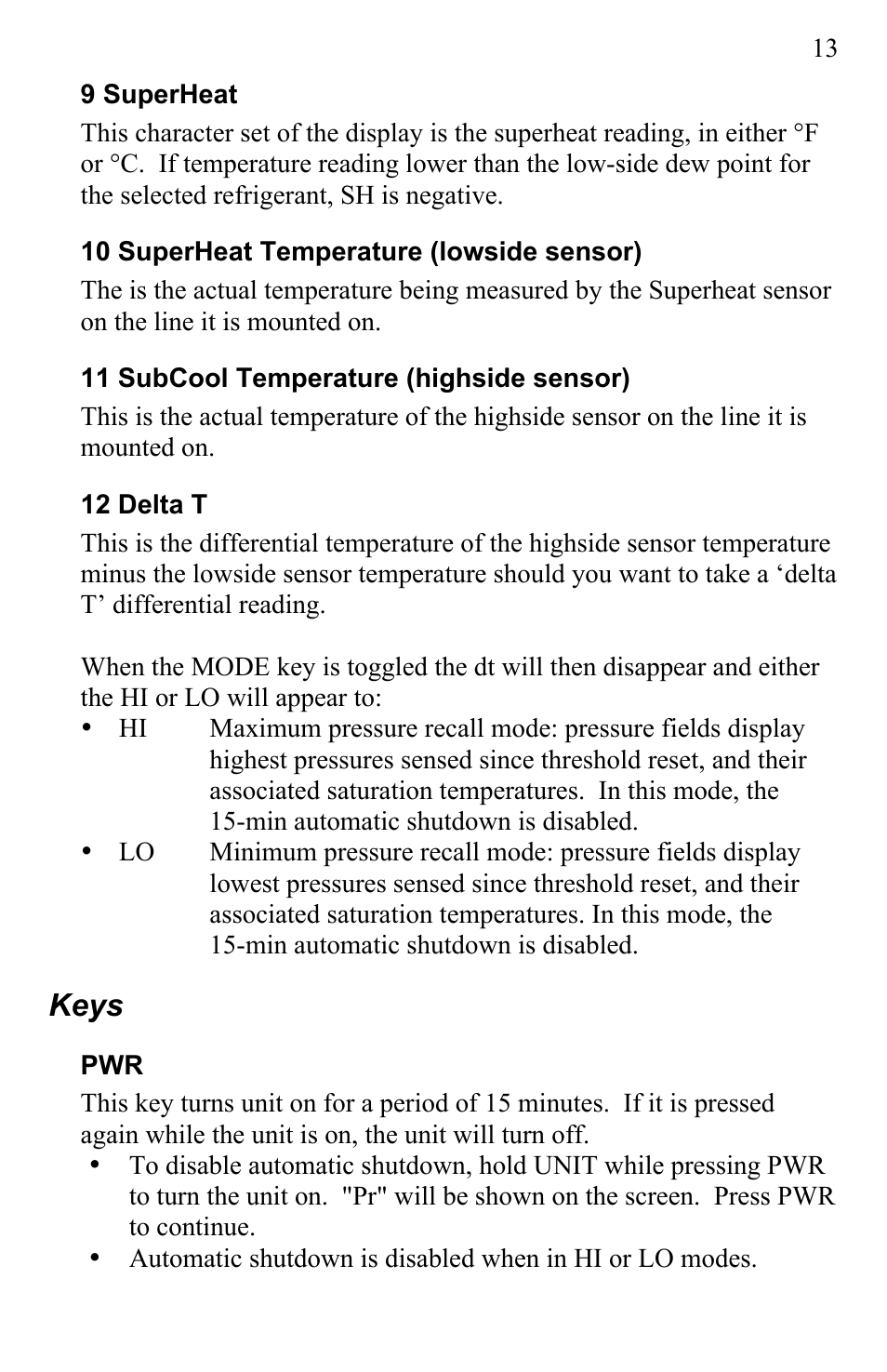 Keys | UEi Test Instruments AK900SC User Manual | Page 13 / 31