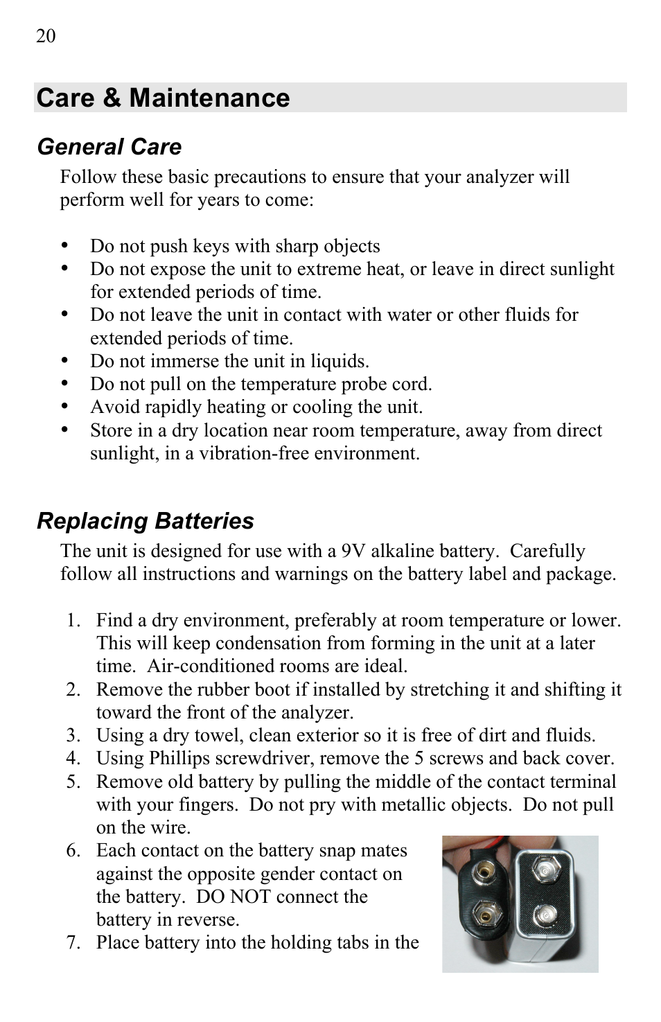 Care & maintenance, General care, Replacing batteries | UEi Test Instruments AK900SC User Manual | Page 20 / 31