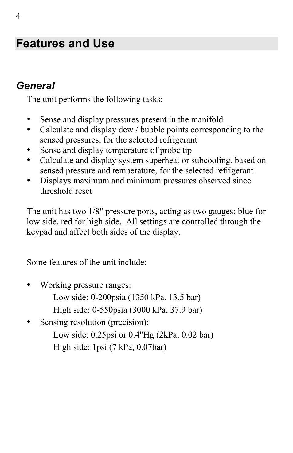 Features and use, General | UEi Test Instruments AK900SC User Manual | Page 4 / 31