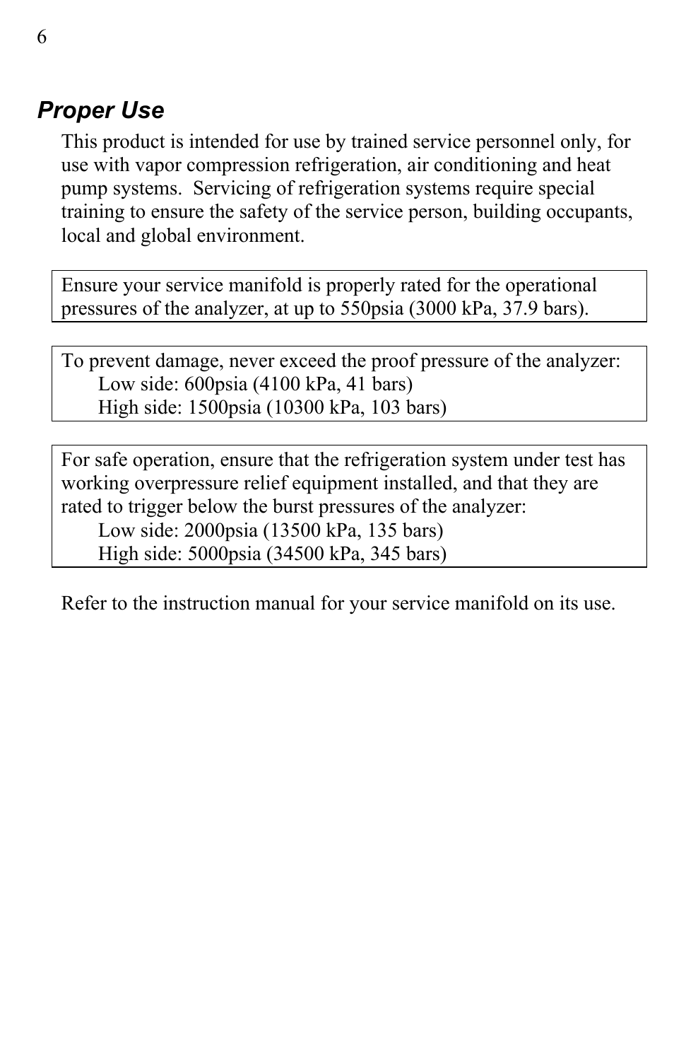 Proper use | UEi Test Instruments AK900SC User Manual | Page 6 / 31