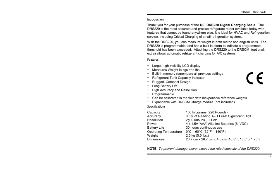 Drs220 manual, 10154r-02 (draft) | UEi Test Instruments DRS220 User Manual | Page 2 / 10