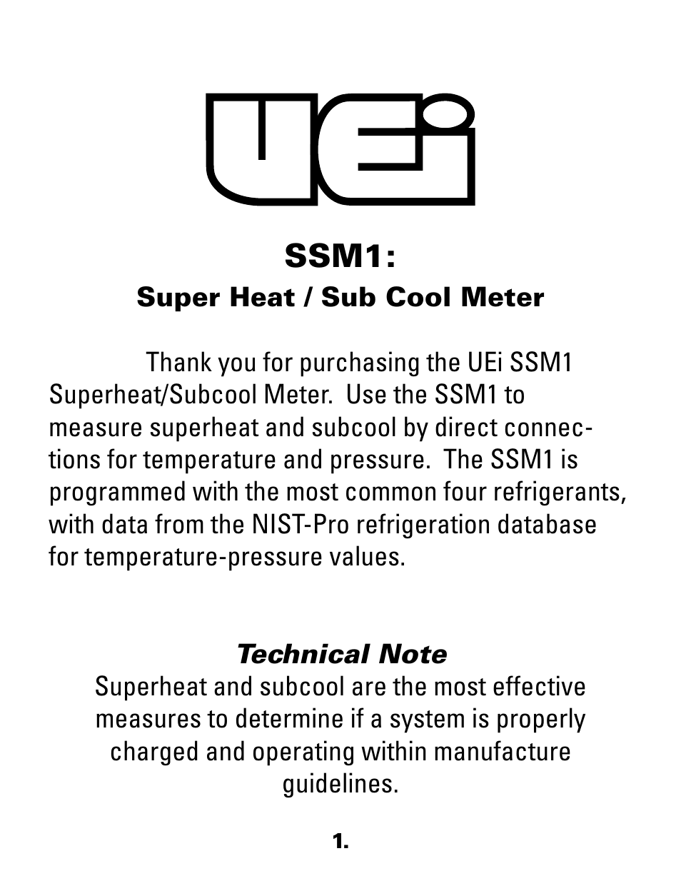 Ssm1 | UEi Test Instruments SSM1 User Manual | Page 2 / 12