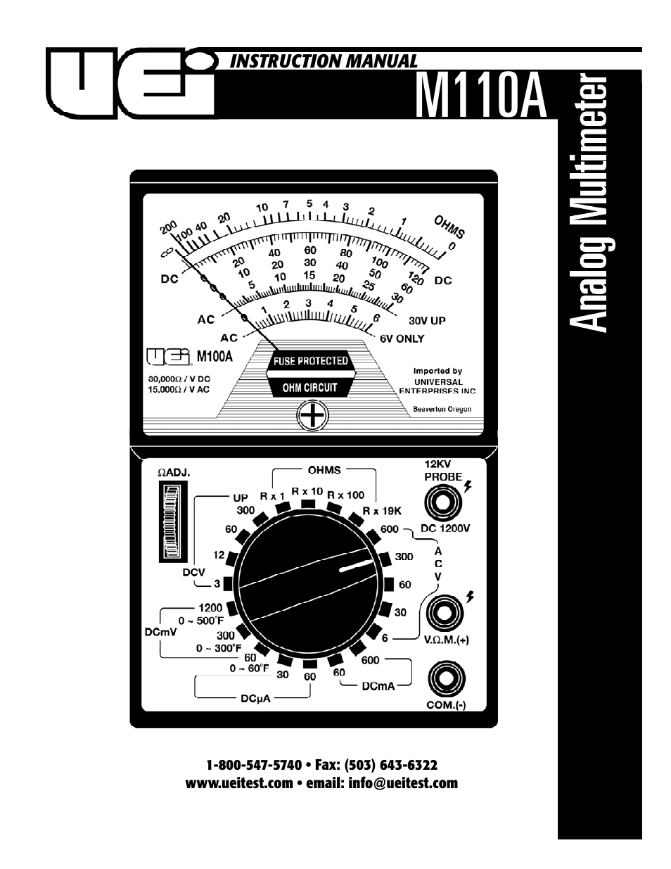 UEi Test Instruments M110A User Manual | 5 pages