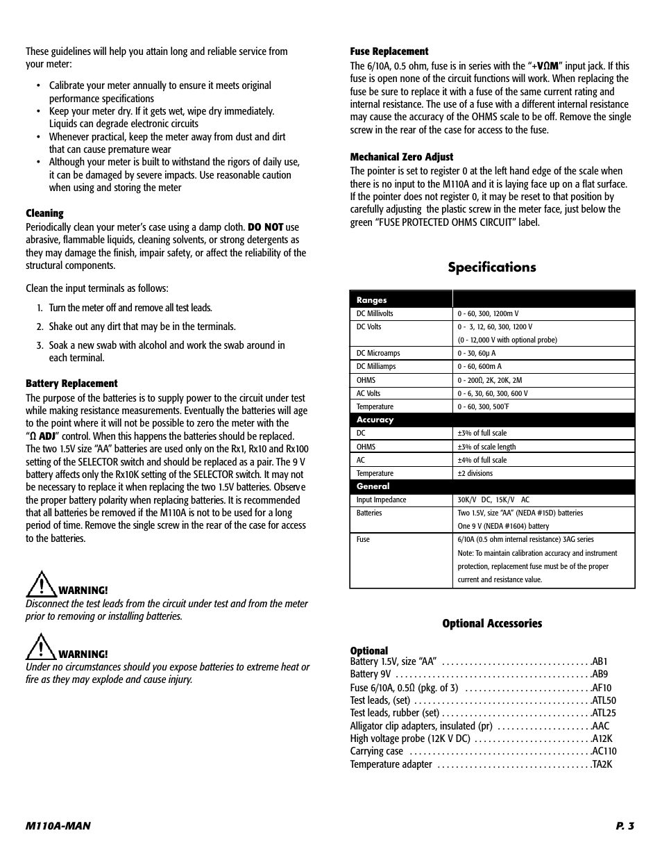 UEi Test Instruments M110A User Manual | Page 4 / 5
