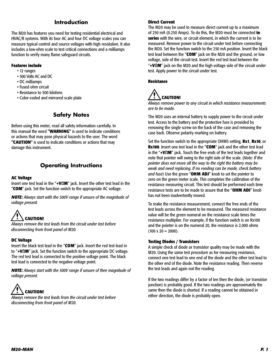 UEi Test Instruments M20 User Manual | Page 2 / 4