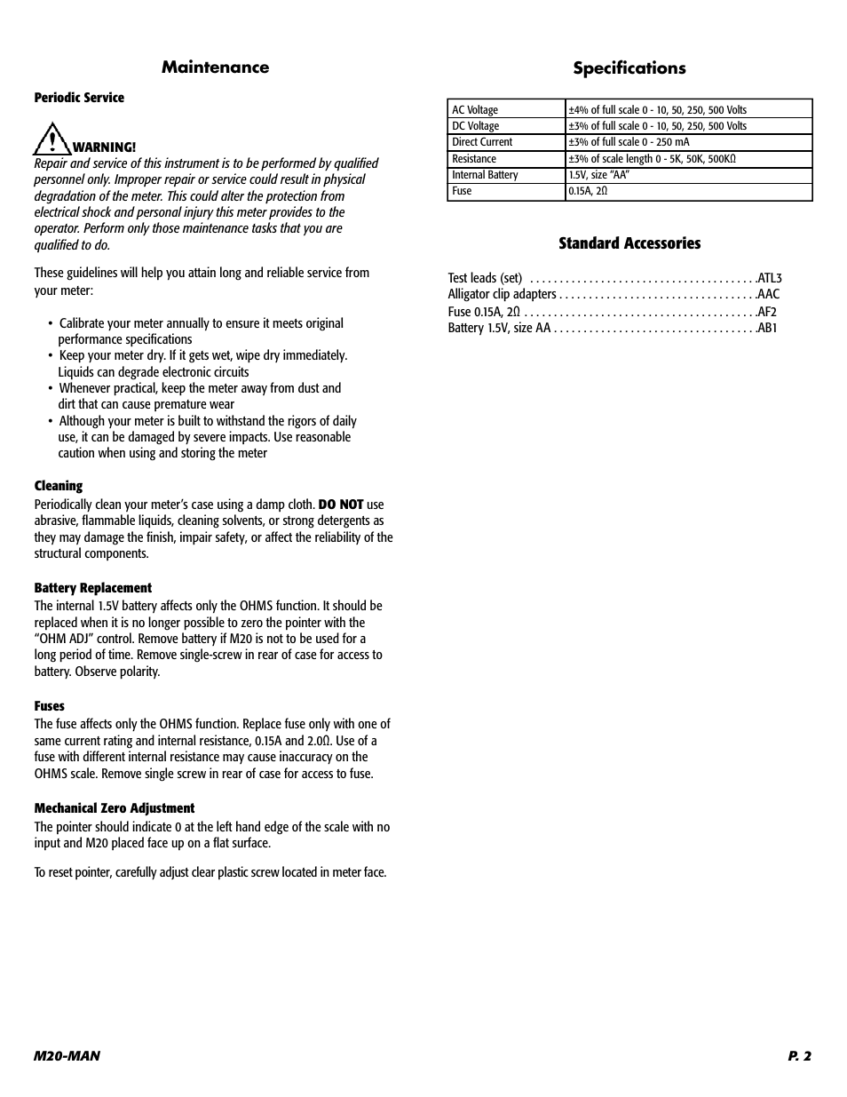 UEi Test Instruments M20 User Manual | Page 3 / 4