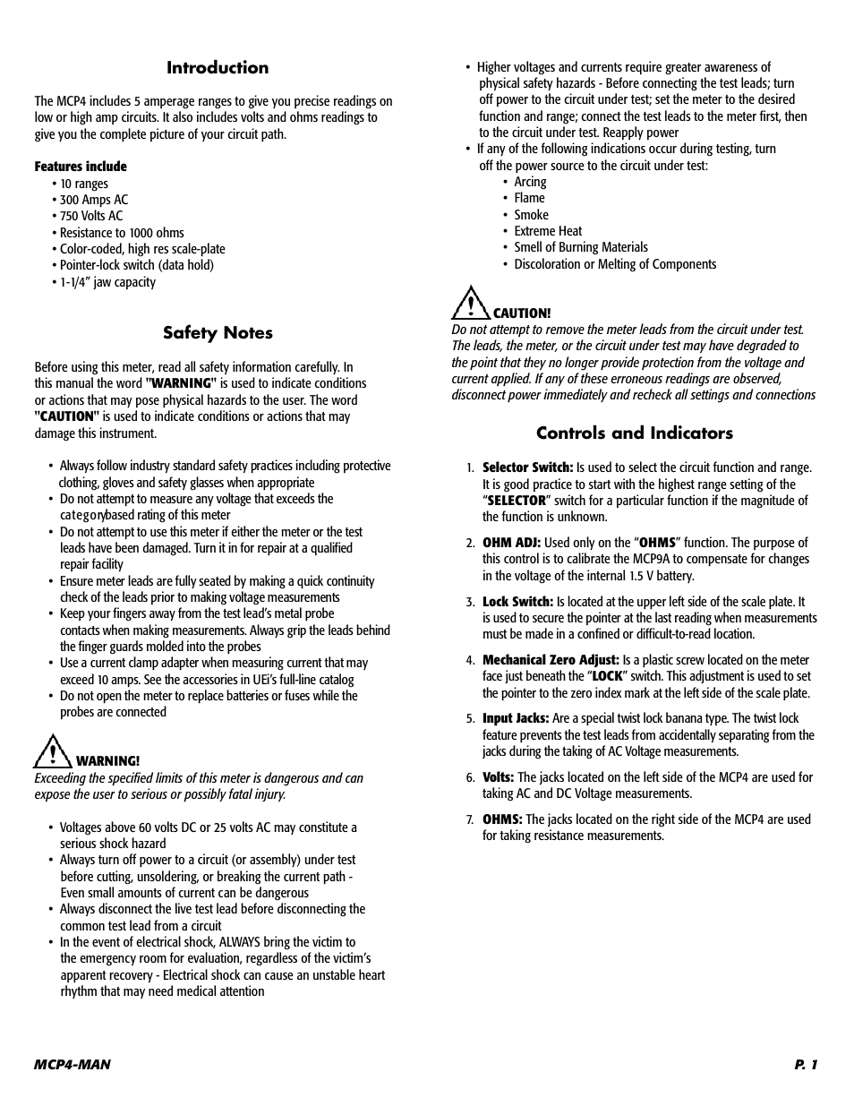 UEi Test Instruments MCP4 User Manual | Page 2 / 5