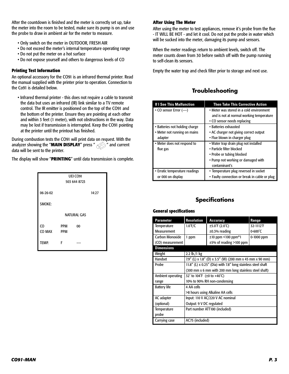 UEi Test Instruments CO91KIT User Manual | Page 4 / 6