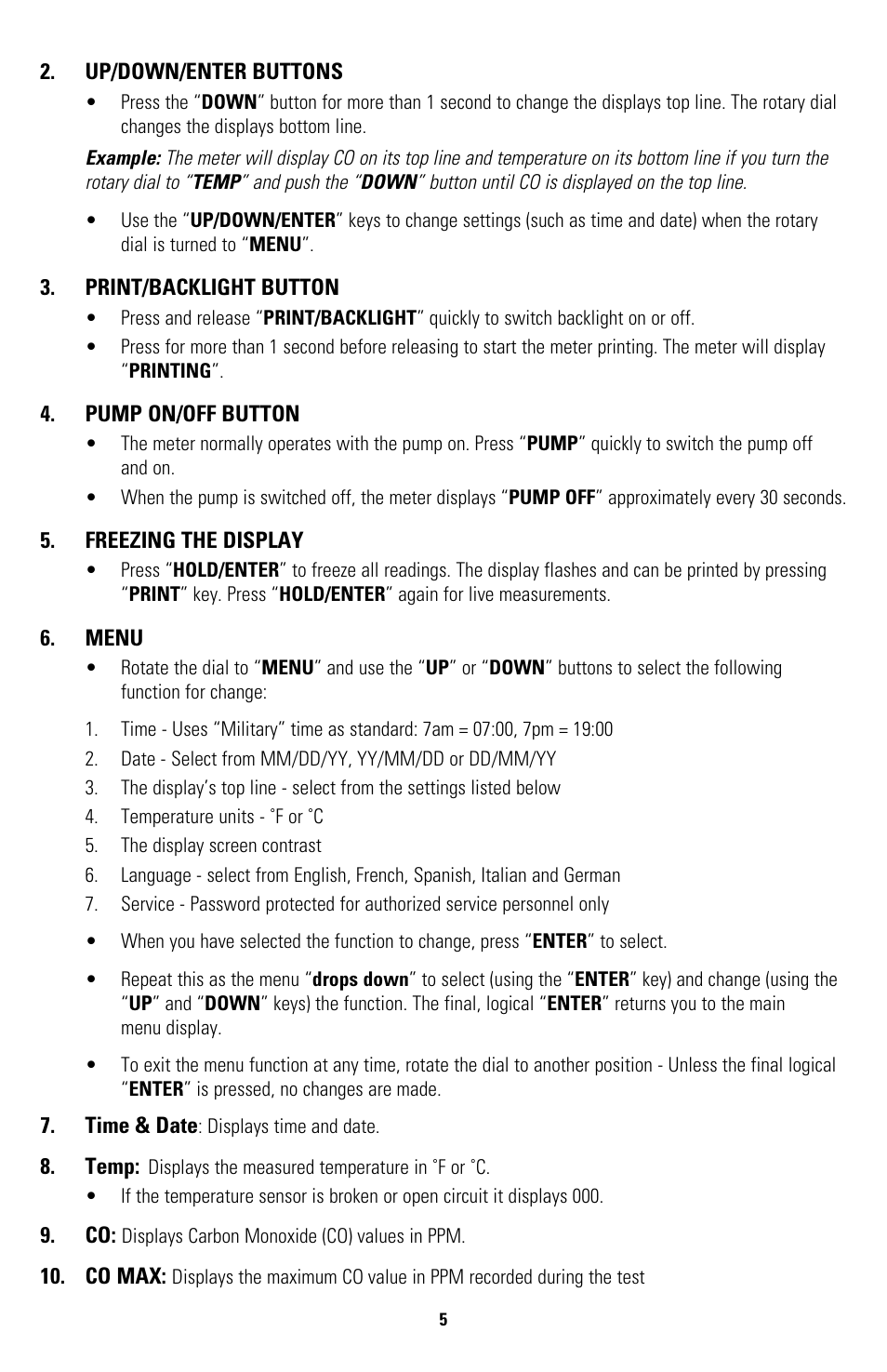 UEi Test Instruments CO95 User Manual | Page 5 / 12