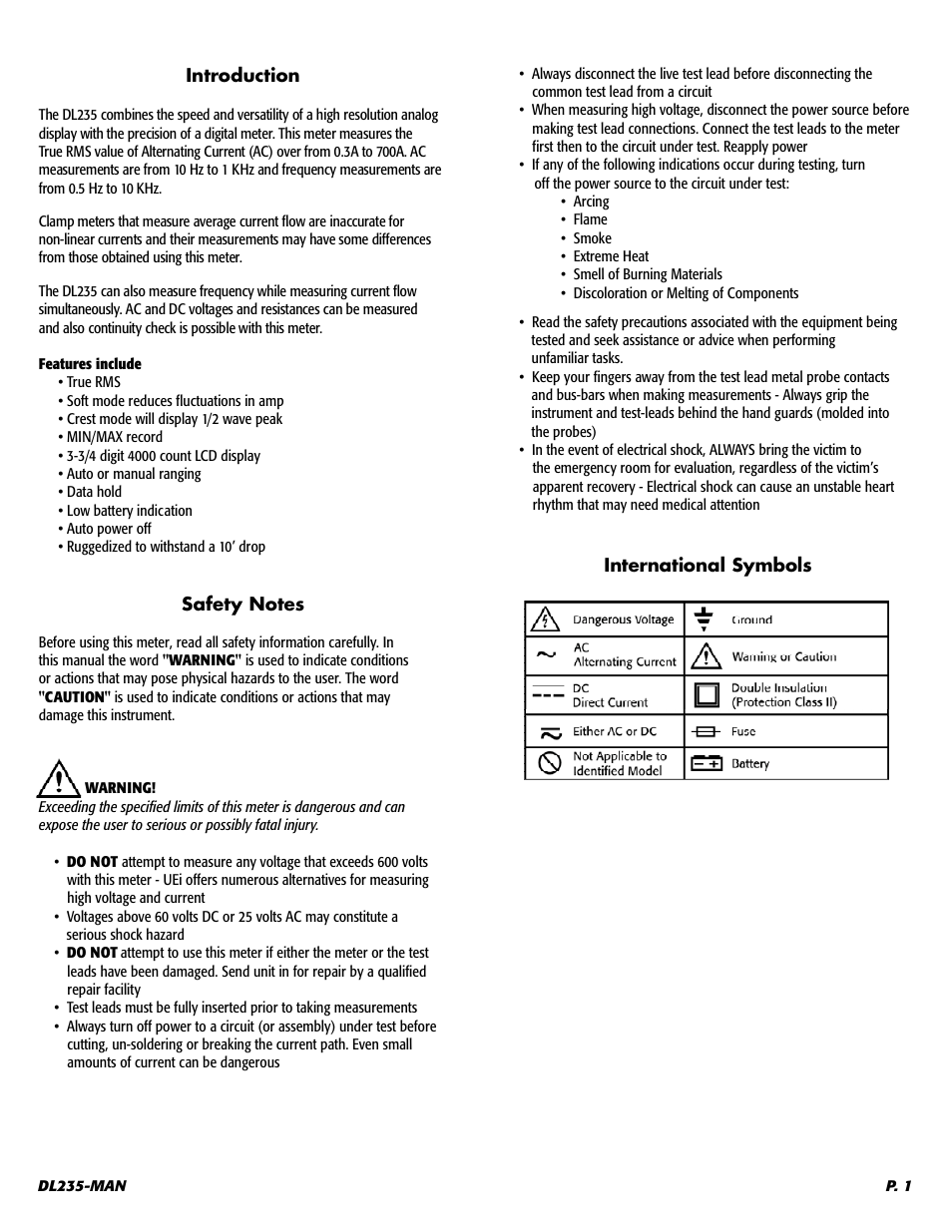 UEi Test Instruments DL235 User Manual | Page 2 / 12