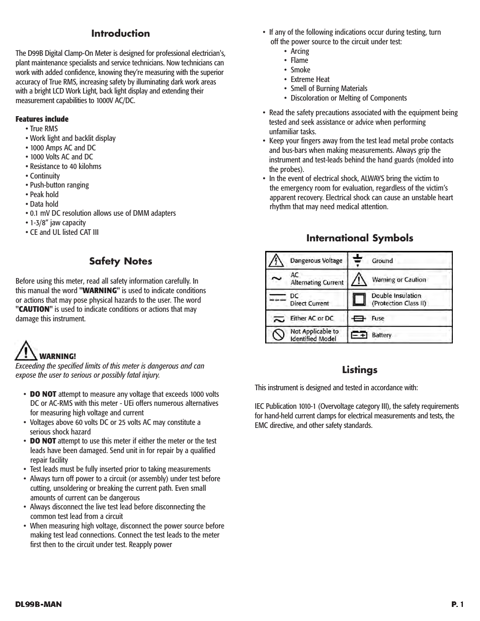 UEi Test Instruments DL99B User Manual | Page 2 / 9