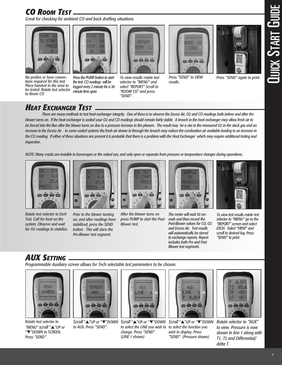 Uick, Tart, Uide | Co r, Aux s | UEi Test Instruments C157OILKIT User Manual | Page 7 / 16