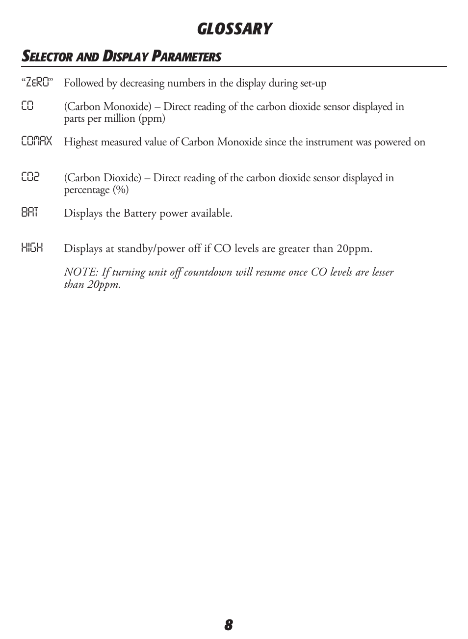 Glossary | UEi Test Instruments C20KIT User Manual | Page 10 / 12