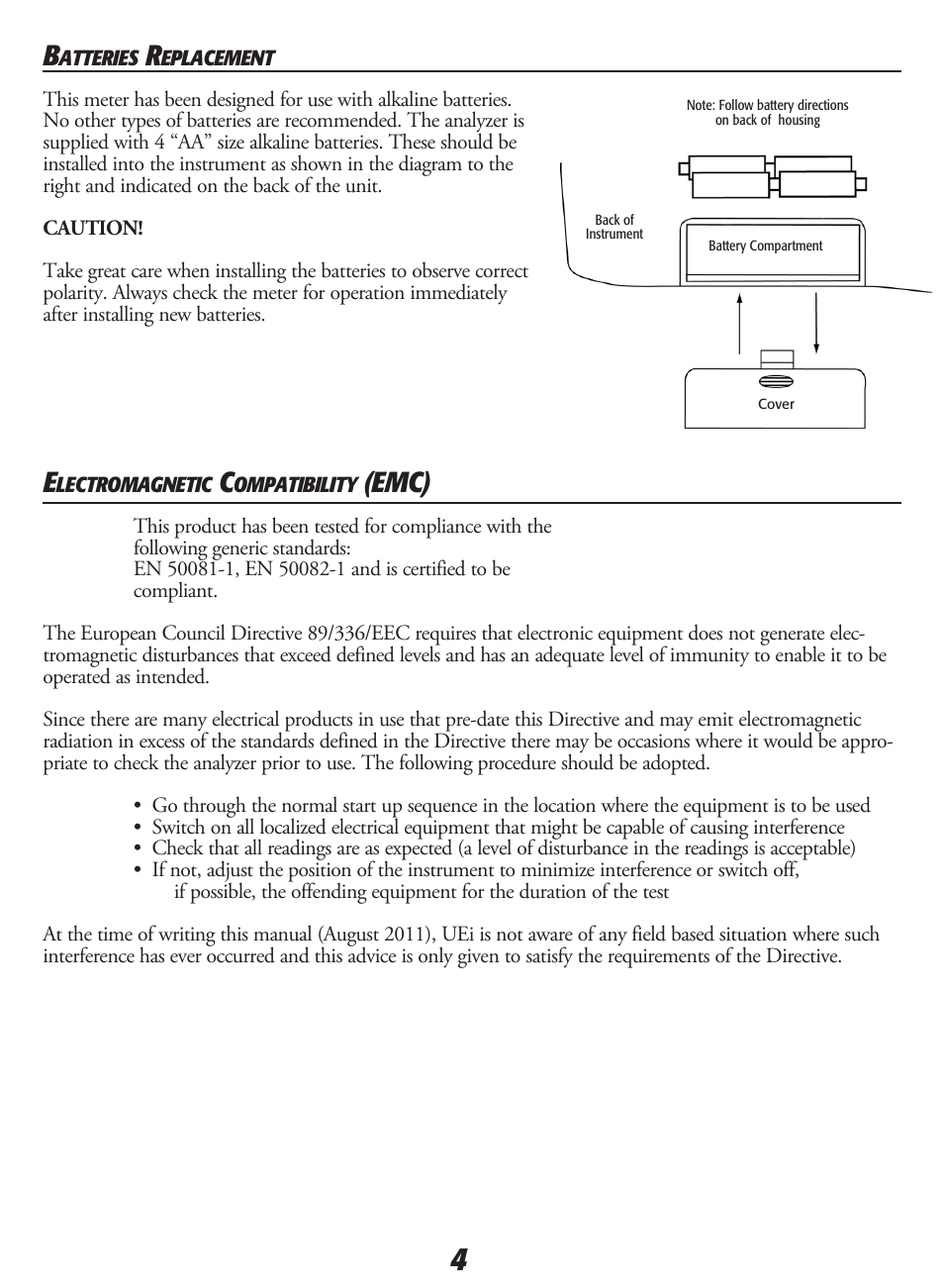 Emc) | UEi Test Instruments C20KIT User Manual | Page 6 / 12
