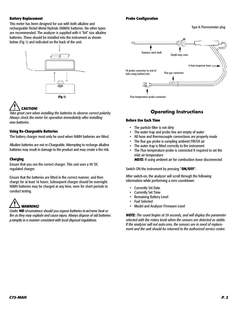 Operating instructions | UEi Test Instruments C75OILKIT User Manual | Page 3 / 13