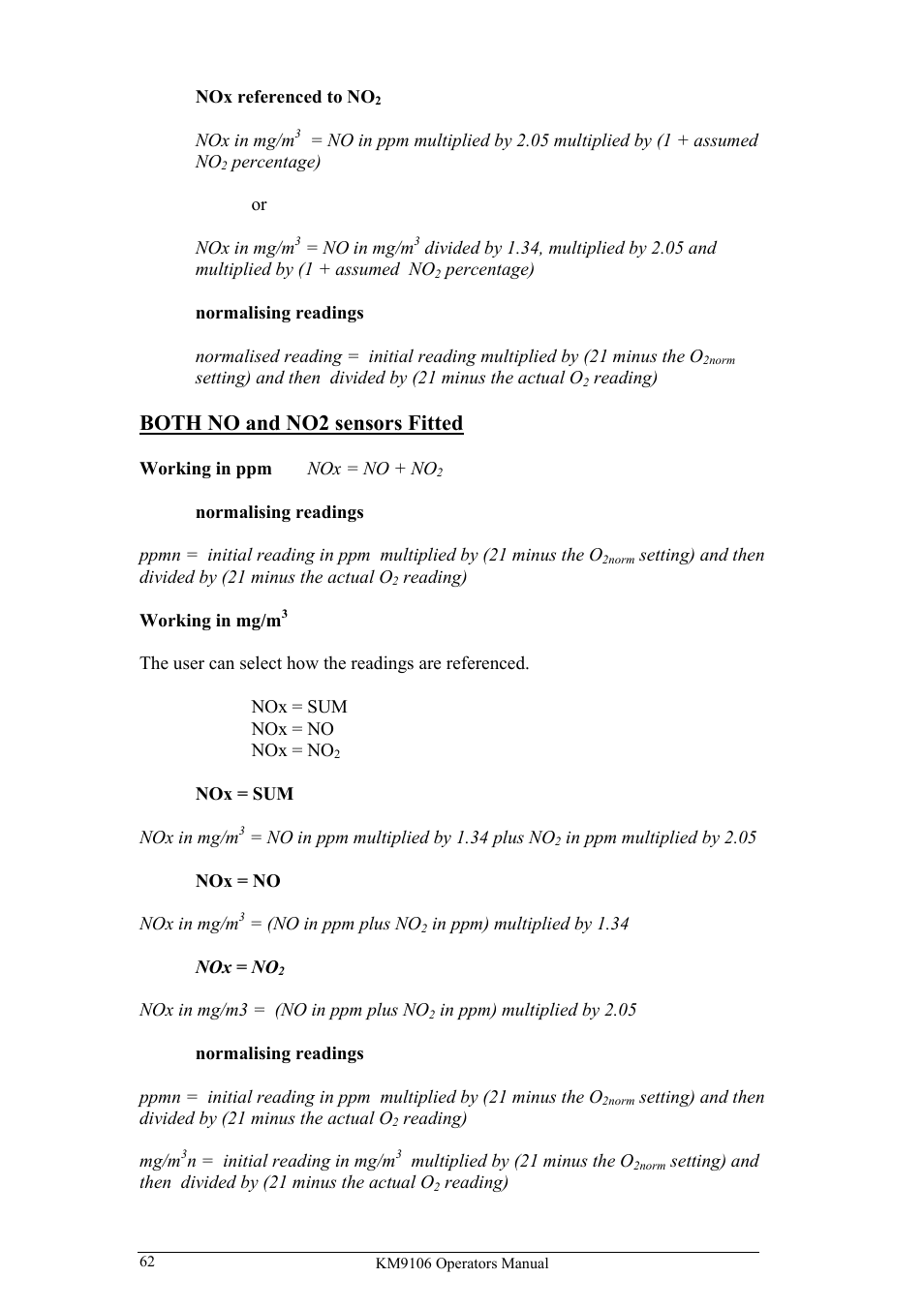 Both no and no2 sensors fitted | UEi Test Instruments KM9106/P User Manual | Page 62 / 67