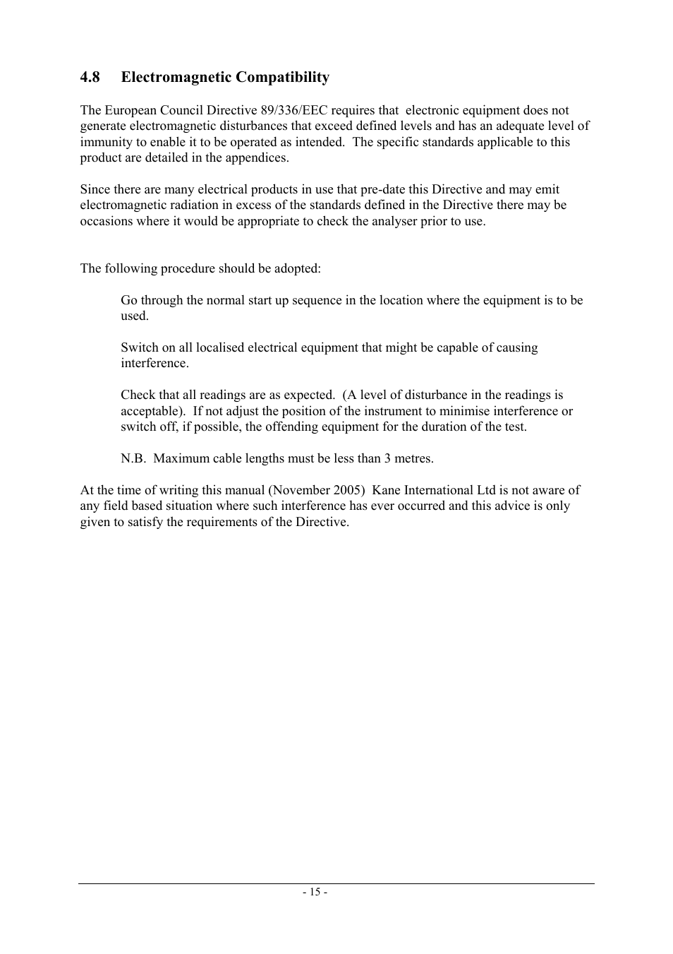 8 electromagnetic compatibility | UEi Test Instruments KM940 User Manual | Page 15 / 35