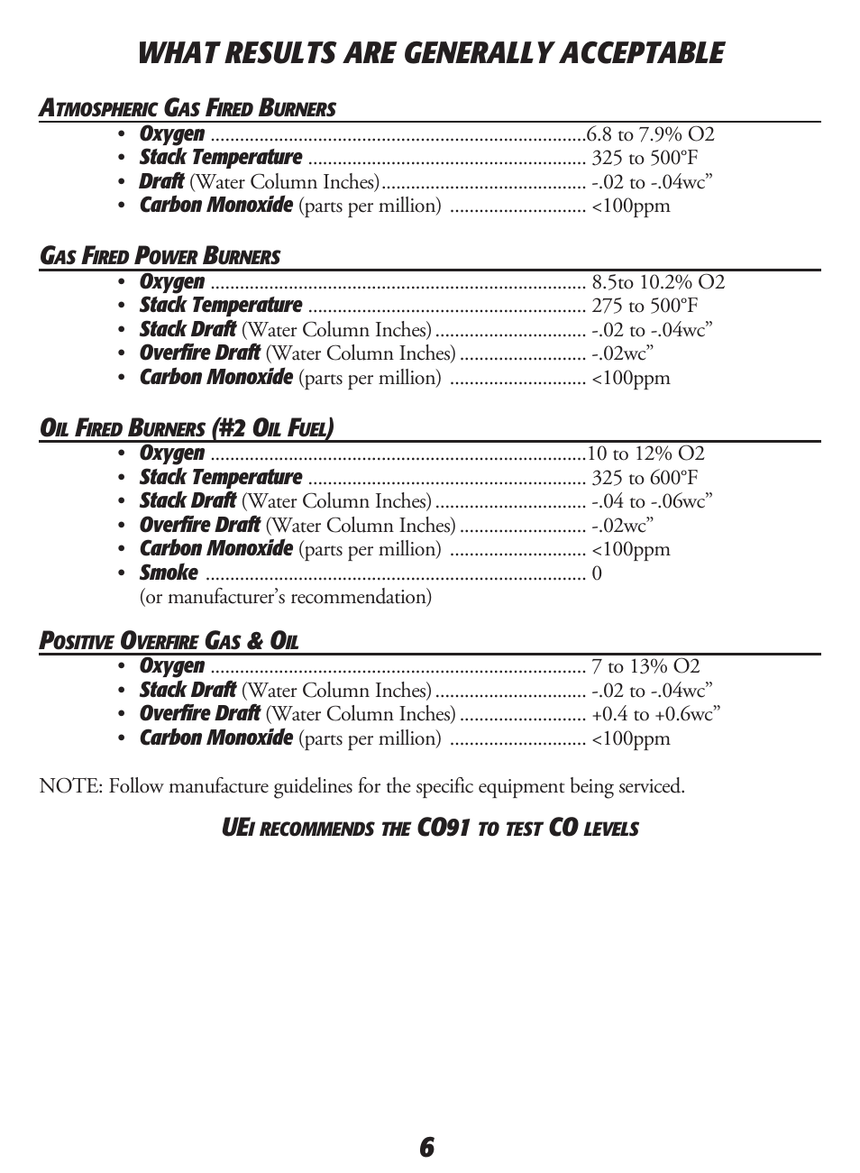 What results are generally acceptable 6, Co91 | UEi Test Instruments SMART BELL User Manual | Page 8 / 16