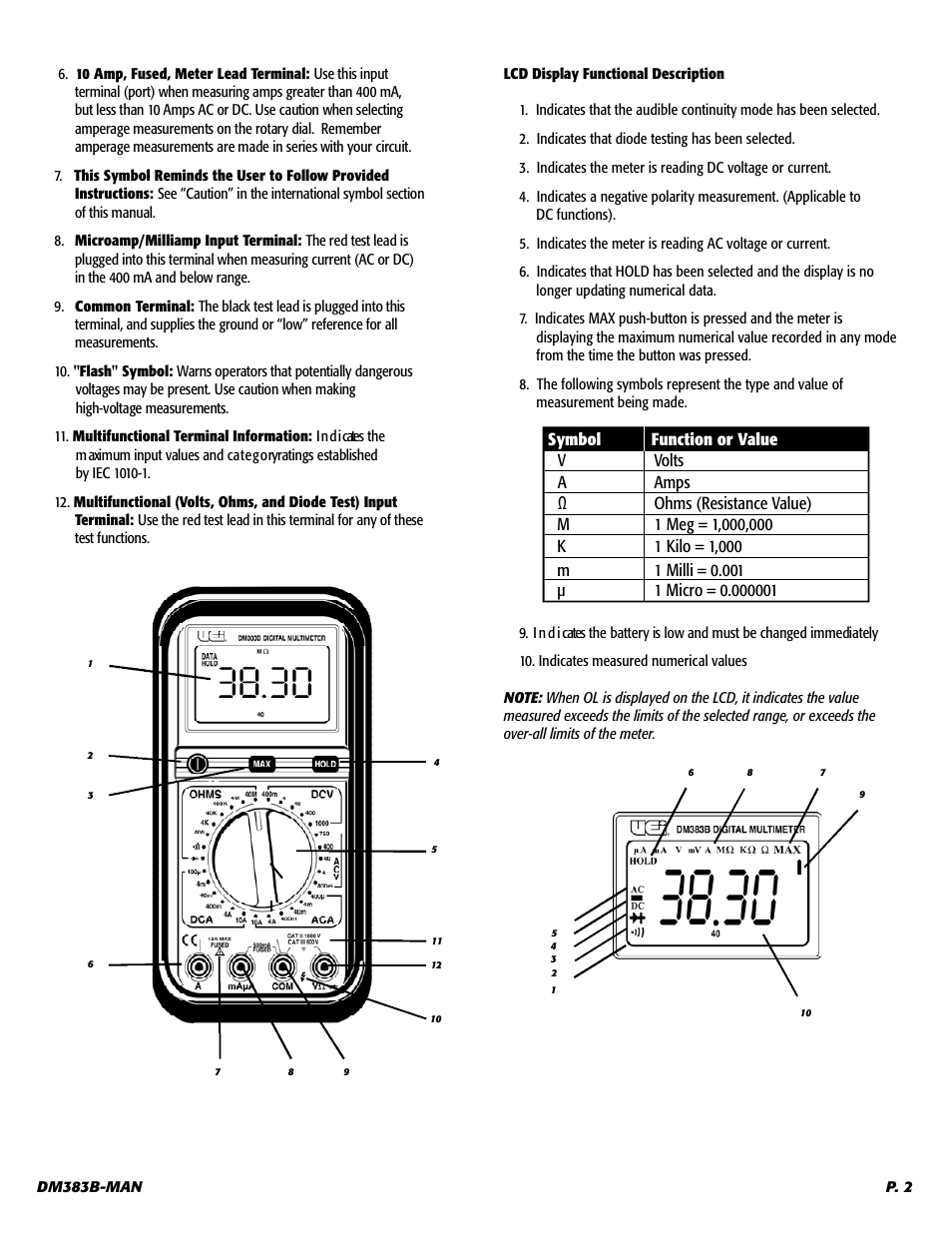 UEi Test Instruments DM383B User Manual | Page 3 / 9
