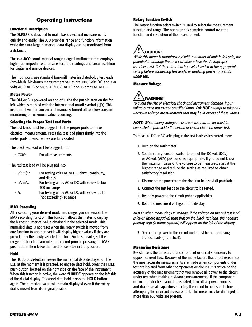 UEi Test Instruments DM383B User Manual | Page 4 / 9