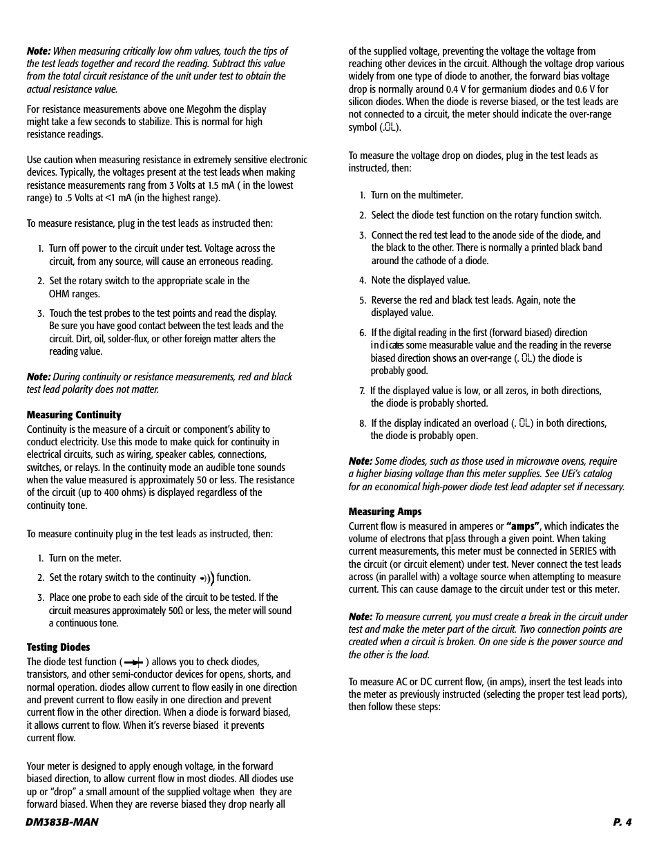 UEi Test Instruments DM383B User Manual | Page 5 / 9