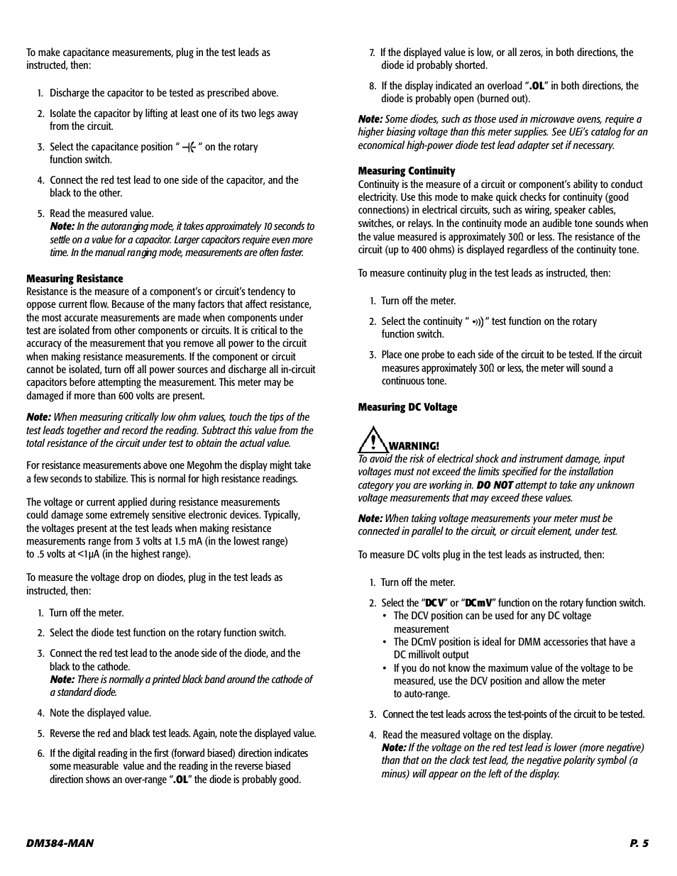 UEi Test Instruments DM384 User Manual | Page 6 / 11