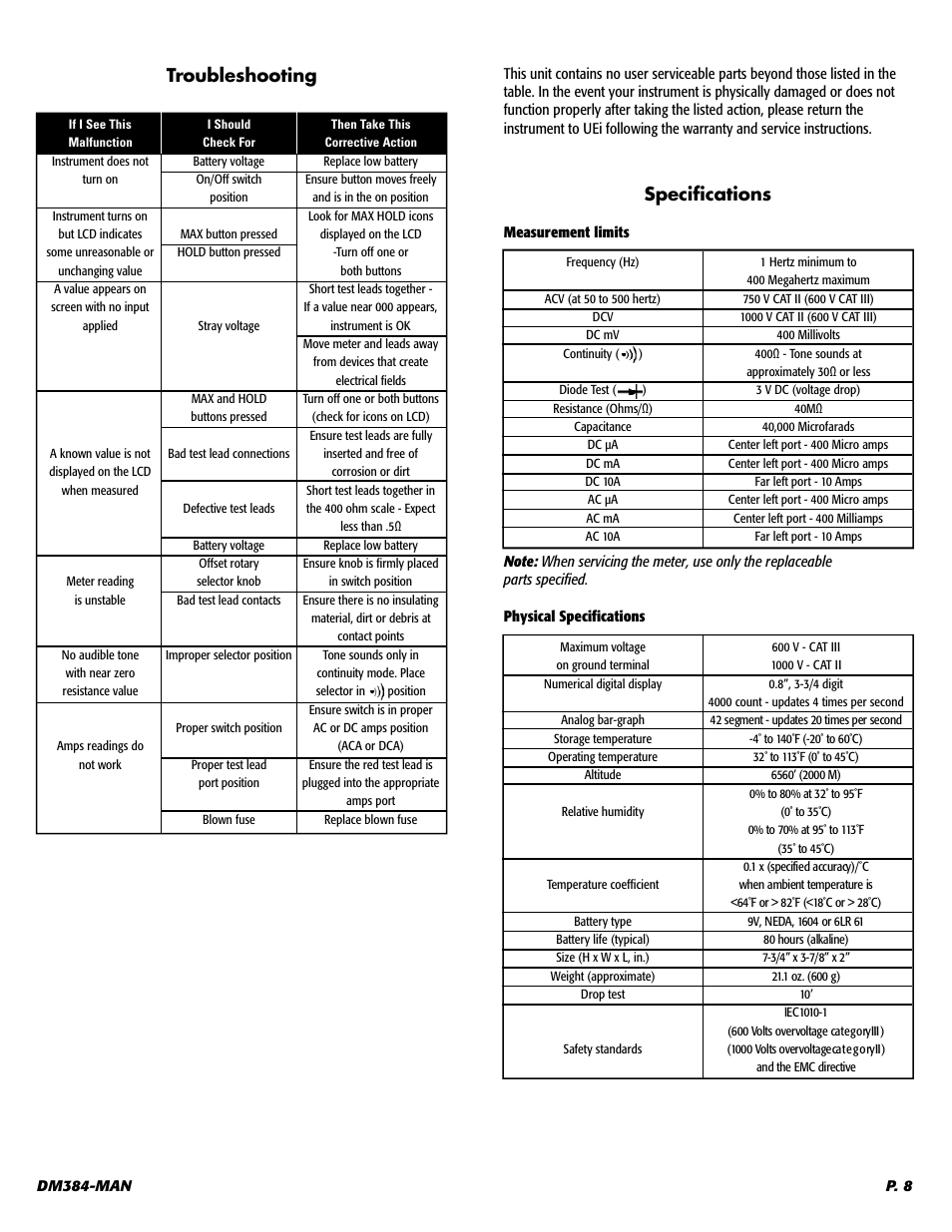 UEi Test Instruments DM384 User Manual | Page 9 / 11