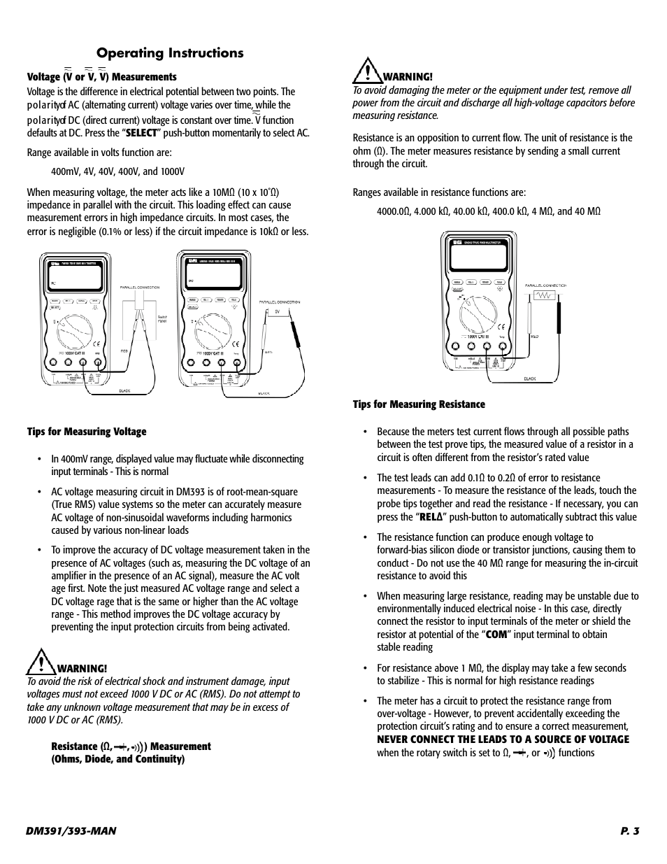UEi Test Instruments DM393 User Manual | Page 4 / 11