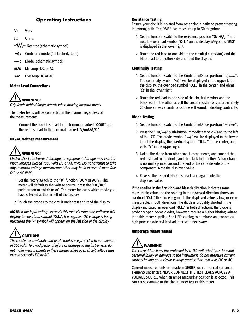 UEi Test Instruments DM5B User Manual | Page 3 / 6