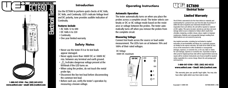 UEi Test Instruments ECT690 User Manual | 2 pages