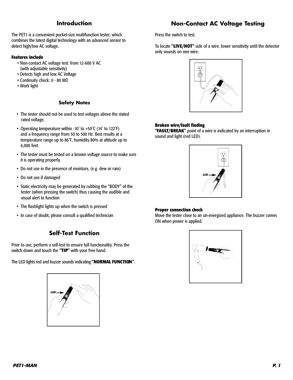 UEi Test Instruments PET1 User Manual | Page 2 / 5