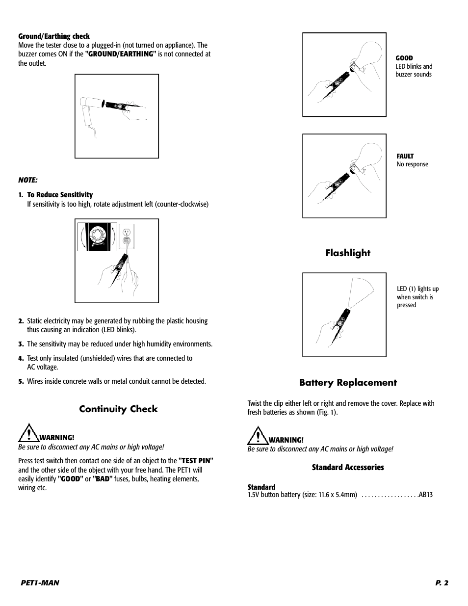 UEi Test Instruments PET1 User Manual | Page 3 / 5