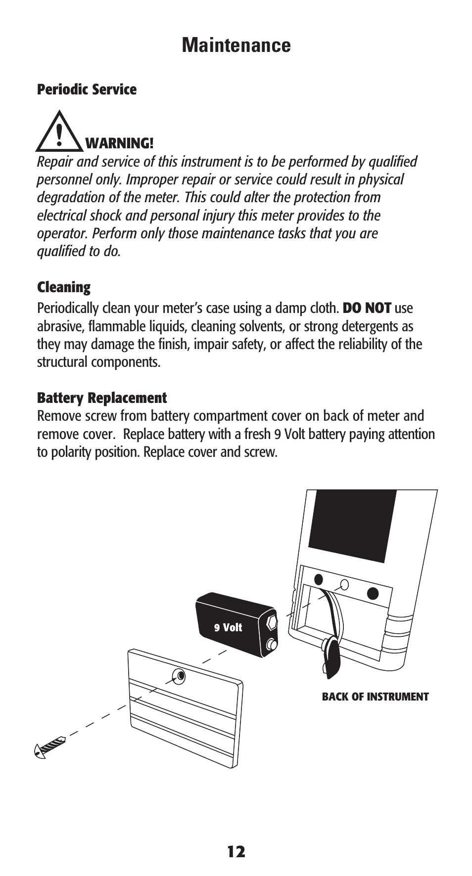 Maintenance | UEi Test Instruments DAFM3 User Manual | Page 13 / 16