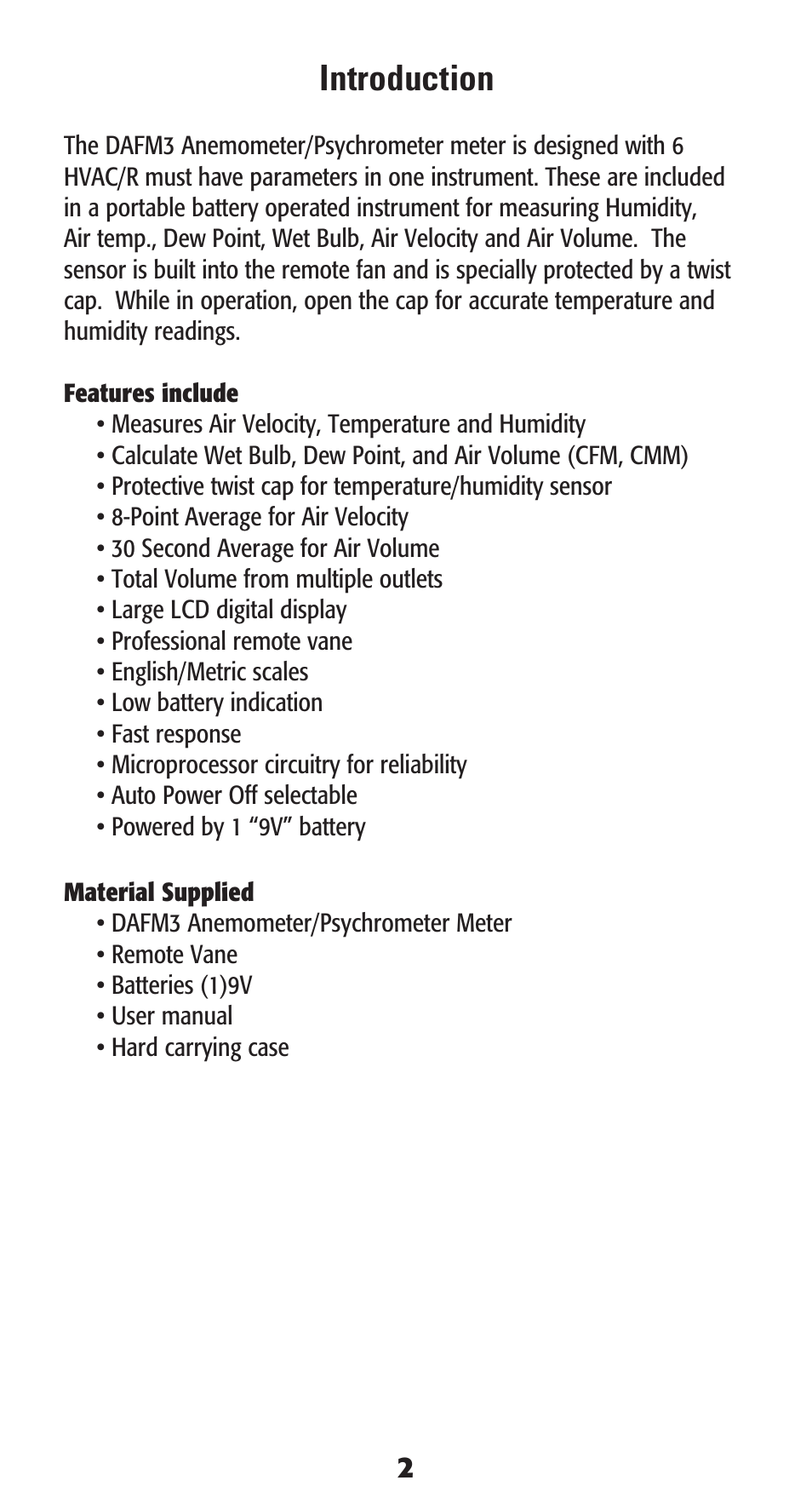 Introduction | UEi Test Instruments DAFM3 User Manual | Page 3 / 16