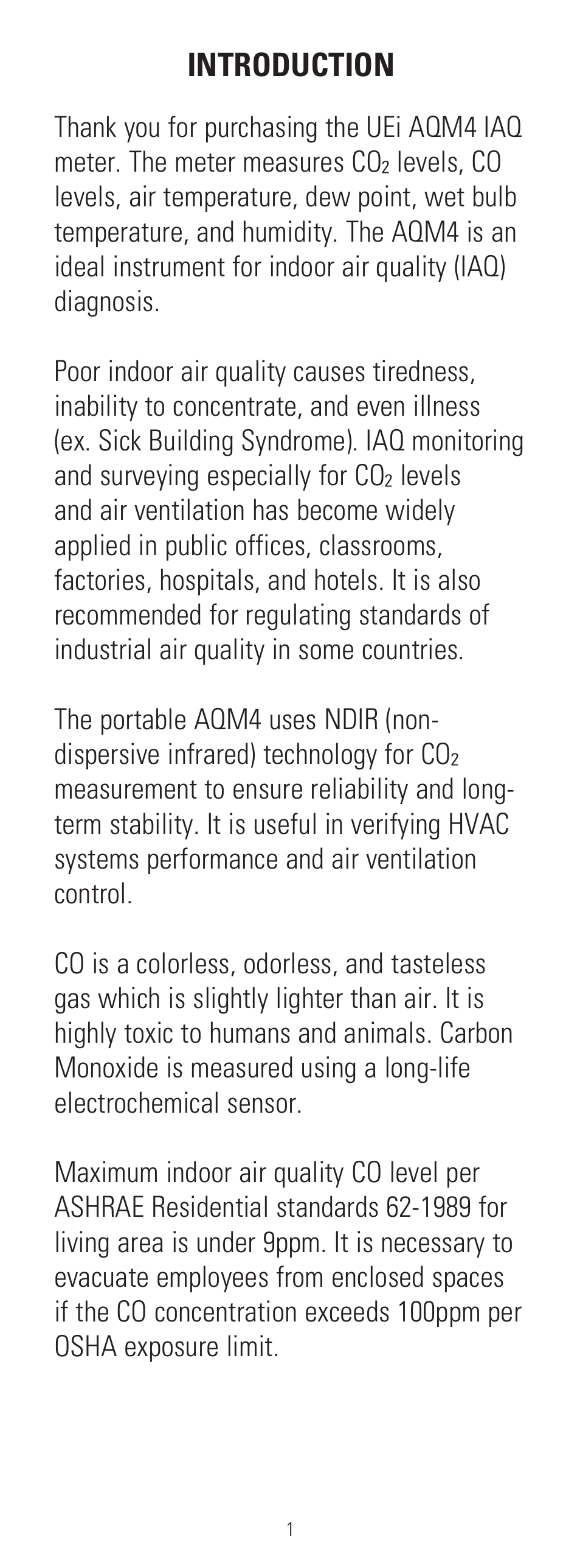 UEi Test Instruments AQM4 User Manual | Page 2 / 28