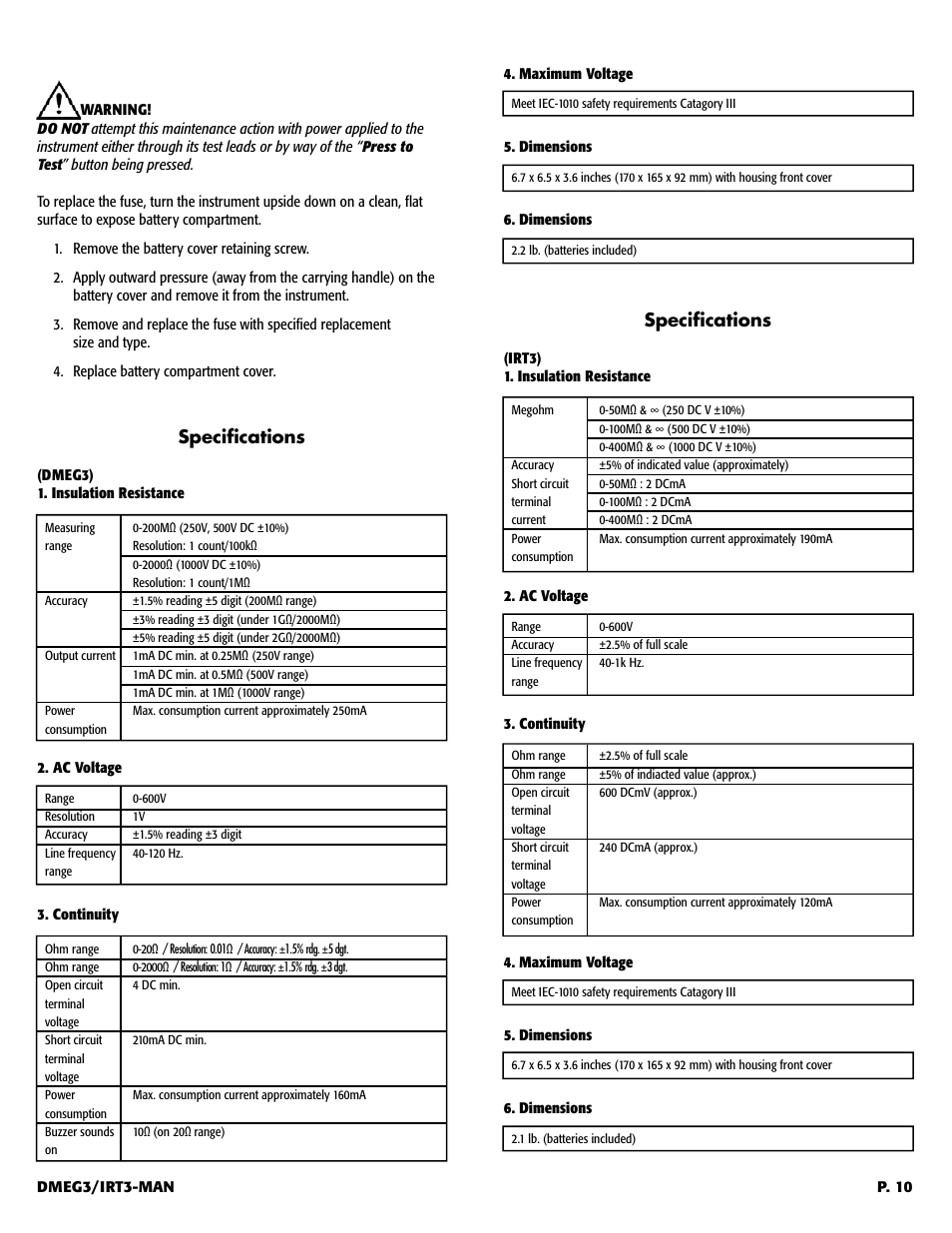 UEi Test Instruments DMEG3 User Manual | Page 11 / 12
